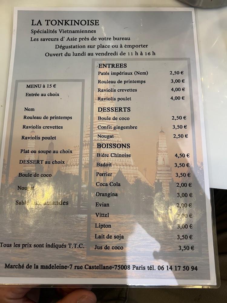 La tonkinoise - Menu Image 2