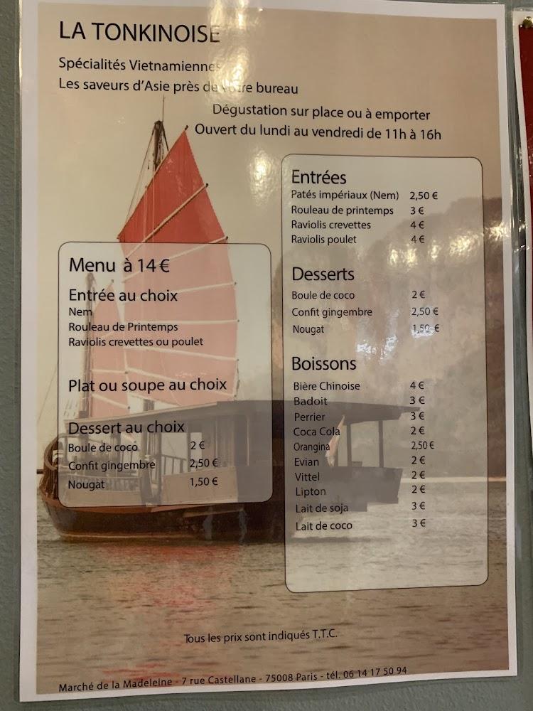 La tonkinoise - Menu Image 3